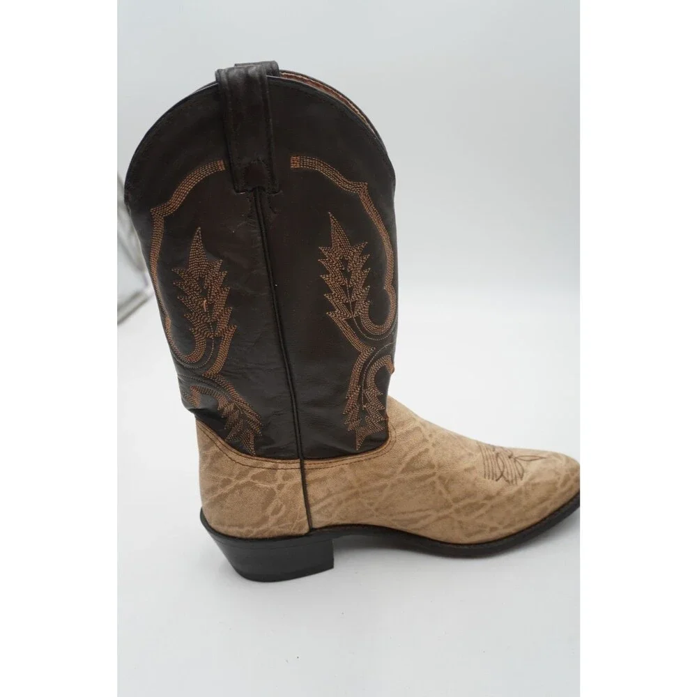 Abilene Men's Vintage Cowboy Elephant Print Leather Western Work Boots Size 11 D